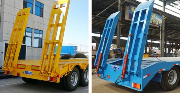 3 Axle Low Bed Truck Trailer for Sale in Tanzania - Mechanical Ramp VS Hydraulic Ramp