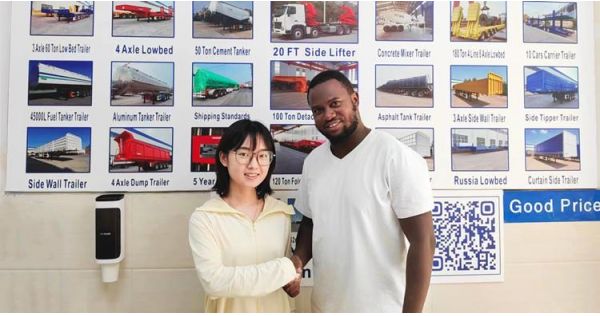 Customer from Nigeria Visit Tongya for 2 Axle Removable Gooseneck Trailer