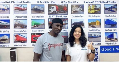 Zambian Customers Come to Tongya Vehicle to Order 4 Axle Semi Flatbed Trailer