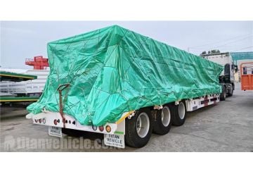 Tri Axle 60 Ton Low Bed Truck Trailer is ready to ship to Bahrain