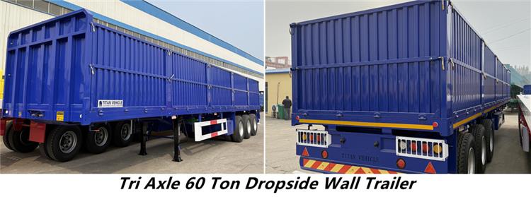 Tri Axle 60 Ton Dropside Trailer for Sale In Cameroon