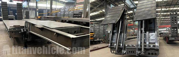 Tri Axle Low Bed Trailer with Hydraulic Ladder for Sale In Philippines