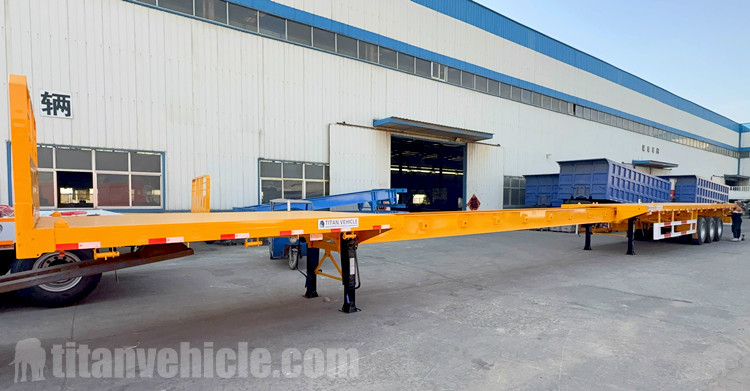 3 Axle Extendable Flatbed Trailer Ready Ship to Angola