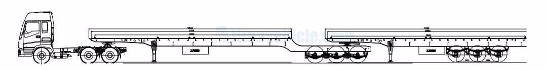 Tongya interlink flatbed trailer technical parameter drawing