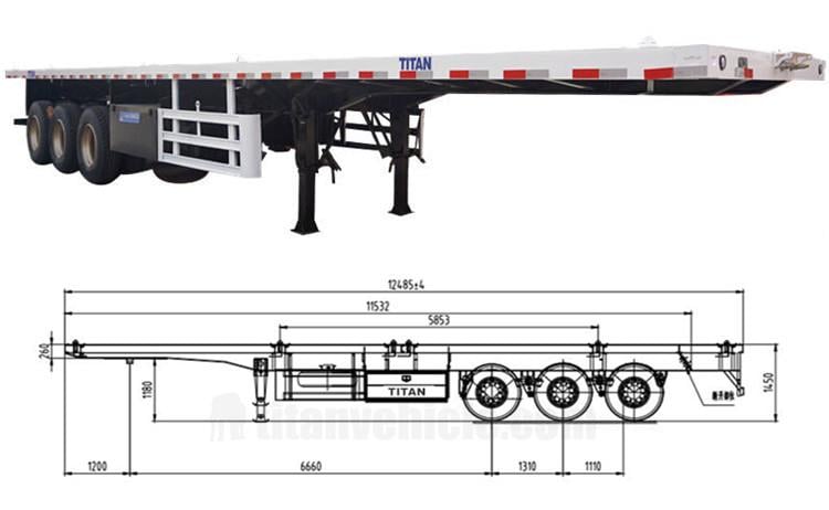 Tri Axle Trailer for Sale  Different Types of 12m Tri Axle Flatbed Trailer