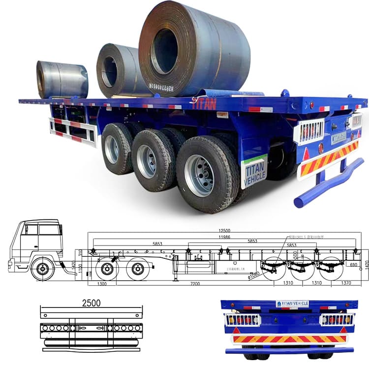 Triple Axle 40 Foot Flatbed Truck Trailer for Sale Near Me