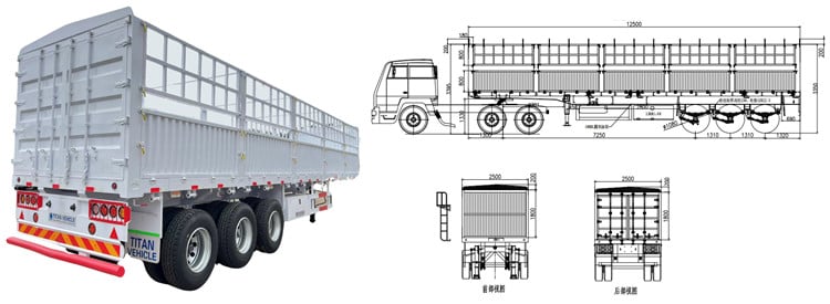 12.5M Tri Axle Fence Semi Trailer for Sale
