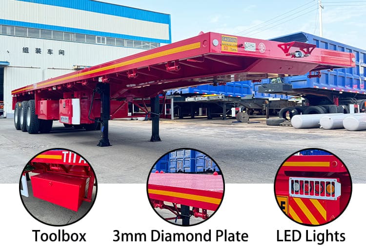 Triple Axle Flatbed Semi Truck Trailer for Sale in Guam