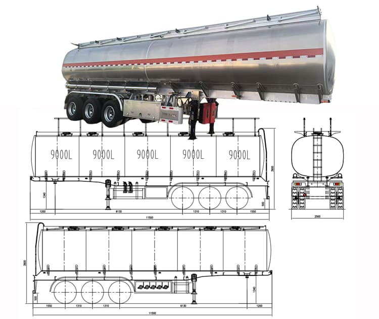 Aluminum Diesel Fuel Tanker Trailer for Sale in Guyana