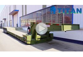 4 Axle 80Ton Gooseneck Lowboy Semi Trailer